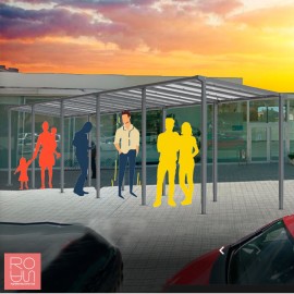 Pèrgola de pas coberta model Milà